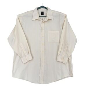 Joseph & Feiss Men's Cream 18 32/33 Long Sleeve Non Iron Cotton Dress Shirt